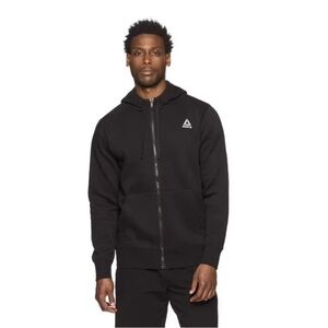 Reebok Full Zip Hoodie, Size Medium, Black, Active Fit, Lightweight, Polyester